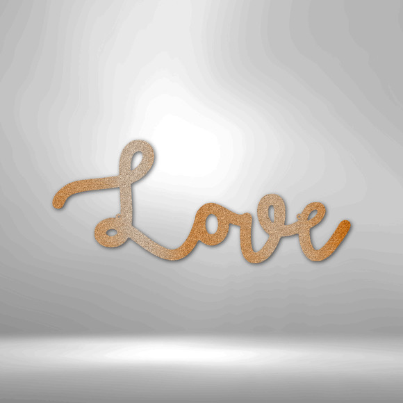 Love Script Steel Sign Laser Cut Powder Coated Home & Office Metal Wall Decor Mu